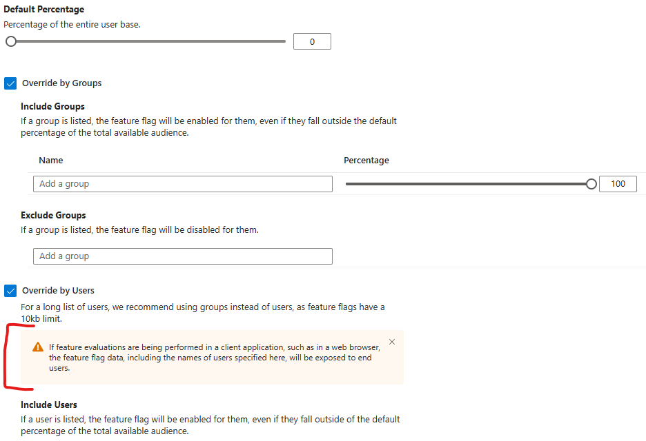 Azure App Configuration 10kb Feature Flag Limit Warning