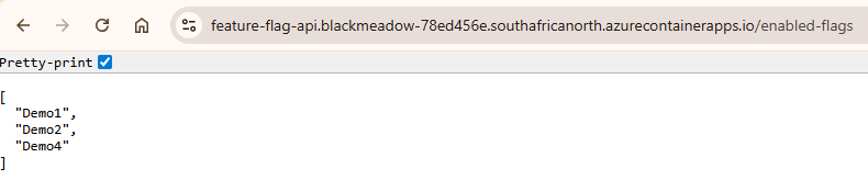 Enabled Feature Flags Endpoint Response